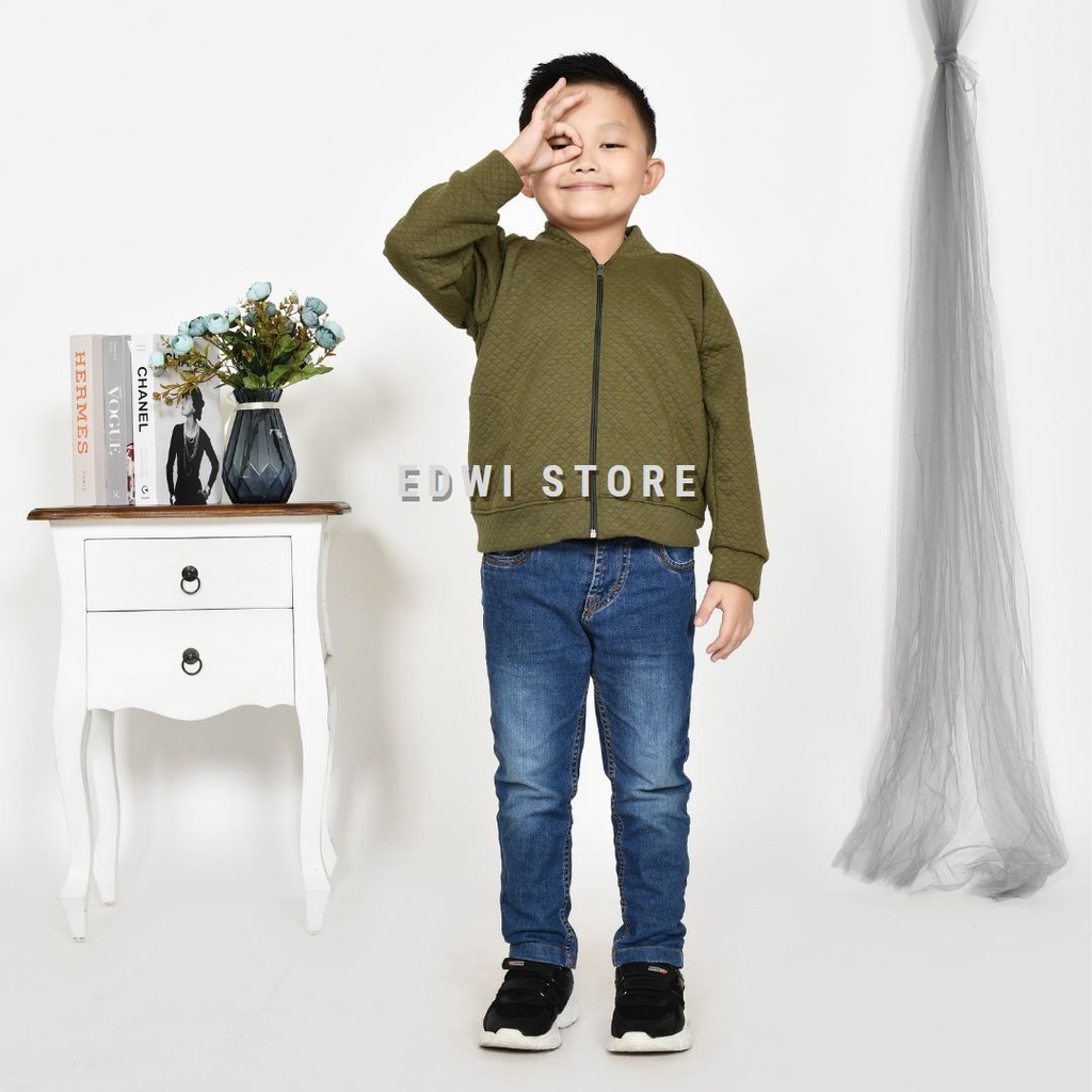 Jacket Anak Slebew Bahan Diamon Knit Jaket Aanak Laki-Laki Dan Perempuan 1-6 Tahun