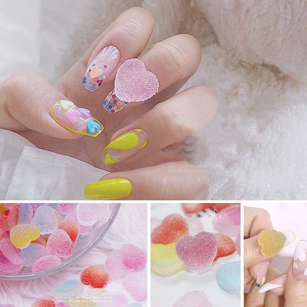 Needway Dekorasi Kuku Gadis Hadiah 7grid Cinta Hati Ikatan Simpul Manikur Aksesoris Beruang Nail Art Perhiasan