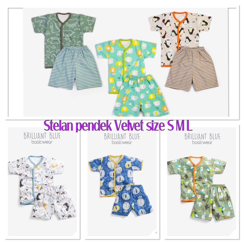 VELVET JUNIOR SETELAN PENDEK BAYI KANCING DEPAN SML STELAN KATUN