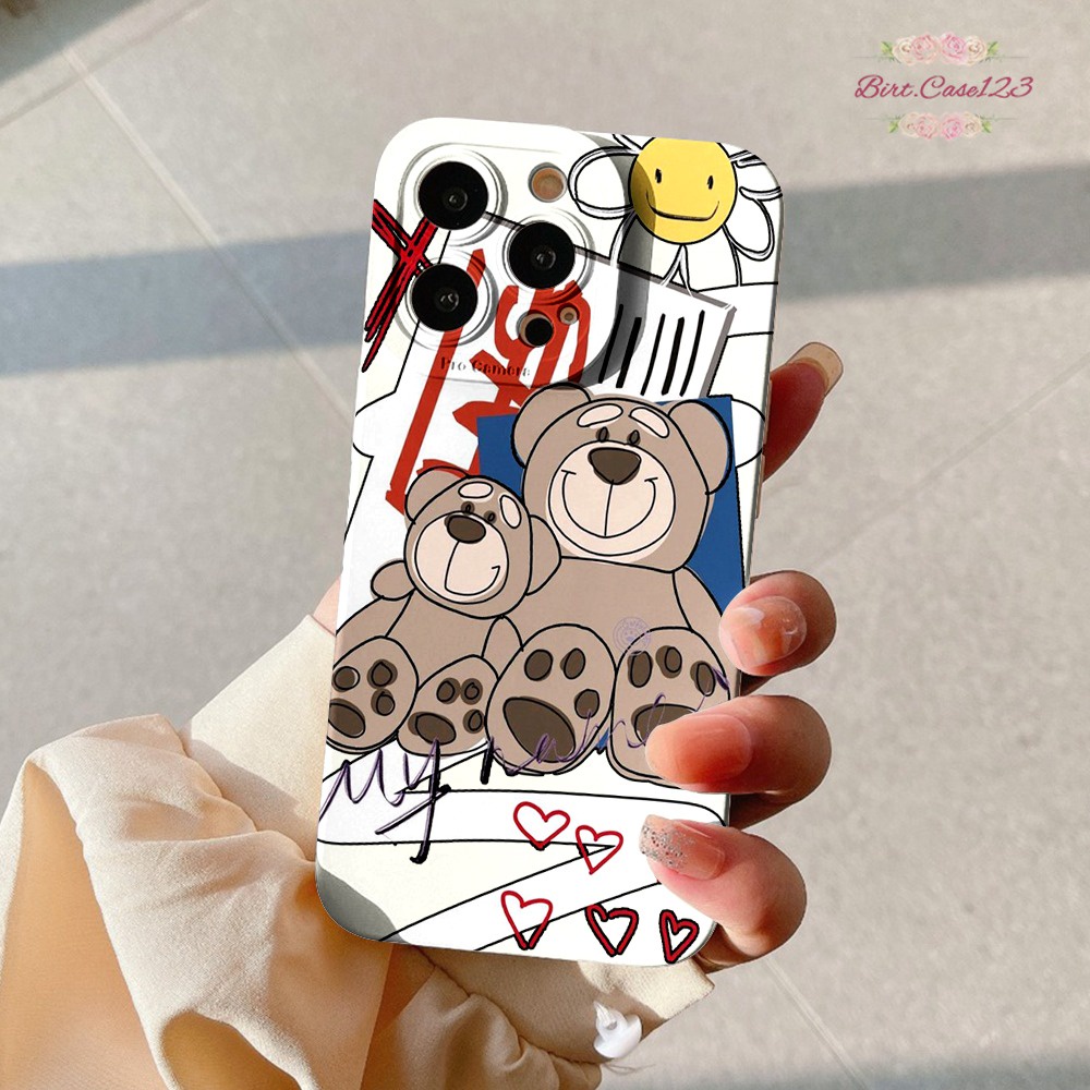 CUSTOM CASE SOFTCASE SILIKON PROCAMERA CUTE BEAR CUSTOM OPPO REALME VIVO XIAOMI SAMSUNG INFINIX IPHONE FOR ALL TYPE BC6863