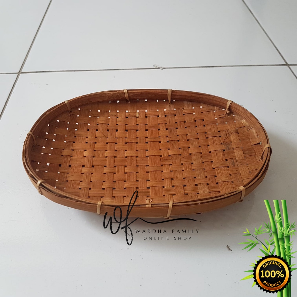 Piring Bambu Oval Piring Oval Bahan Dasar Bambu Piring Bambu Lesehan Piring Bambu Saji 22x15x4cm