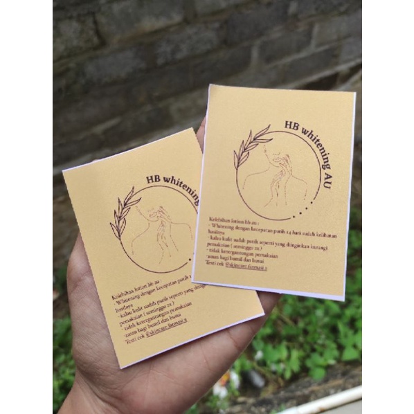 

stiker untuk handbody bisa req bahan premium perekat kuat