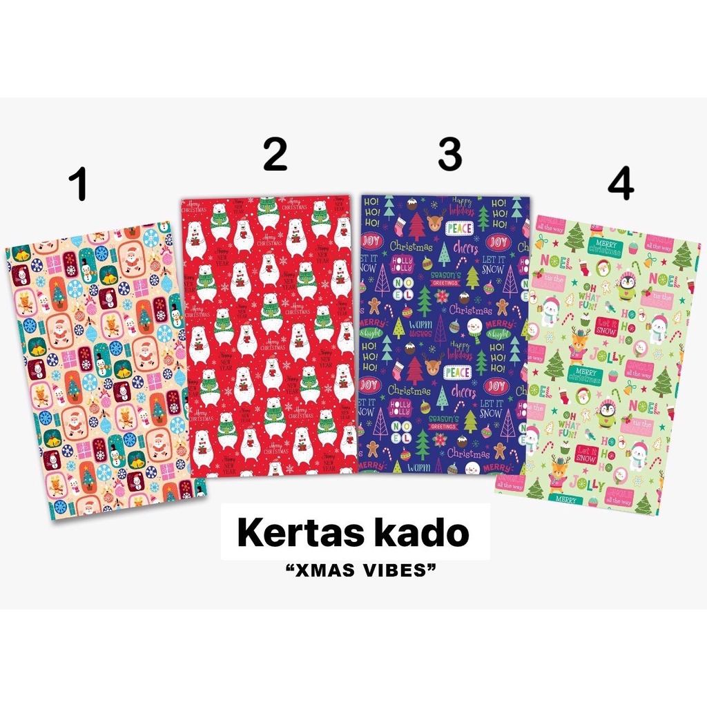 kertas kado natal kertas kado christmas edition bungkus kado natal santa