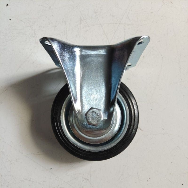 RODA KARET HITAM MATI 4" INCHI (100MM)