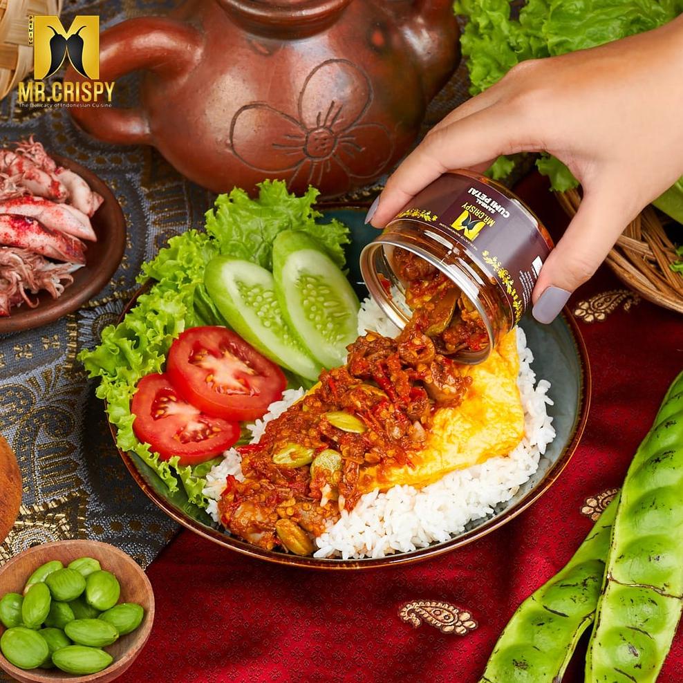 

nuu-92 Sambal Cumi Asin/Pete/Bajak Ebi/Teri Medan Sambel Mr.Crispy ,.,.,.,,