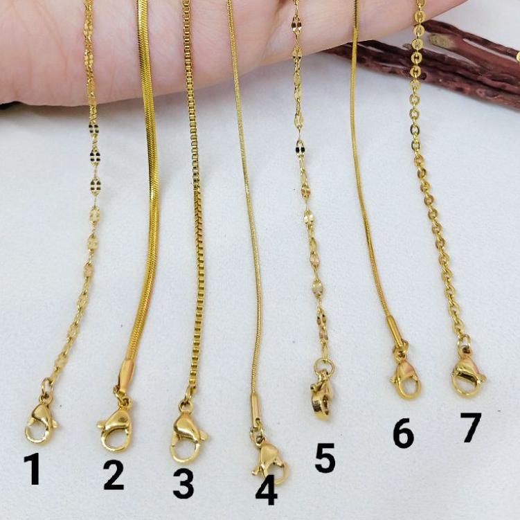 ㆇ Kalung Anak Titanium Laki Perempuan Anti Karat Warna Emas ひ