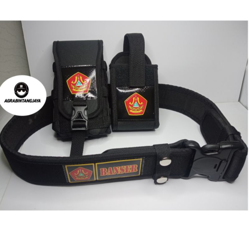 SET KOPEL LENGKAP LOGO BANSER IKAT PINGGANG BANSER POUCH HANDPHONE PINGGANG BANSER SARUNG HT BANSER