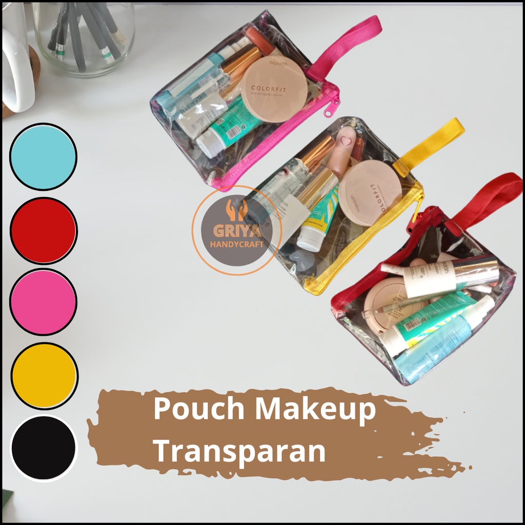 Tas Makeup Pouch Kosmetik Transparan Mika Film Tebal