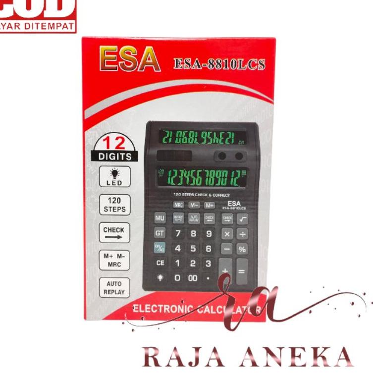 

[G-Z6Z ✔] Kalkulator Layar Lcd Led menyala Calculator Besar Esa 8810 12 digit cek ulang 2 layar bolak balik-proses cepat