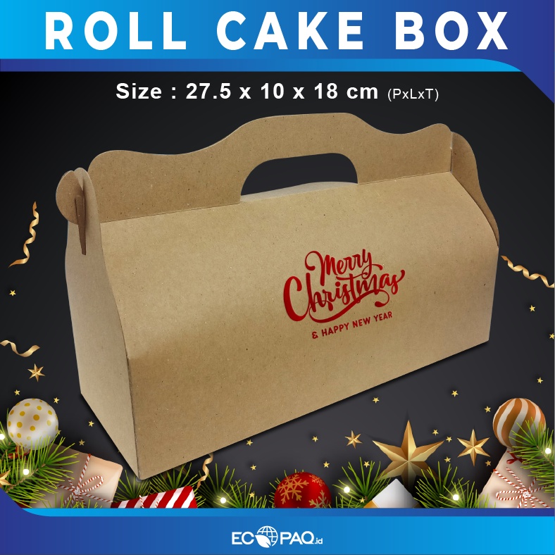 

Box Kotak Dus Kue NATAL JINJING - KRAFT COKLAT - 27,5x10x18cm (10 pcs)