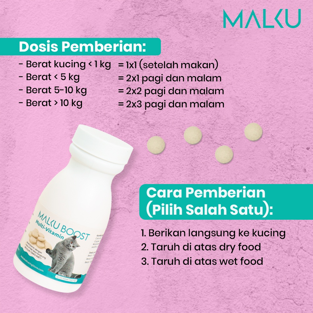 MALKU Boost Multivitamin - Vitamin Daya Tahan Tubuh Kucing - MALKU Vitamin