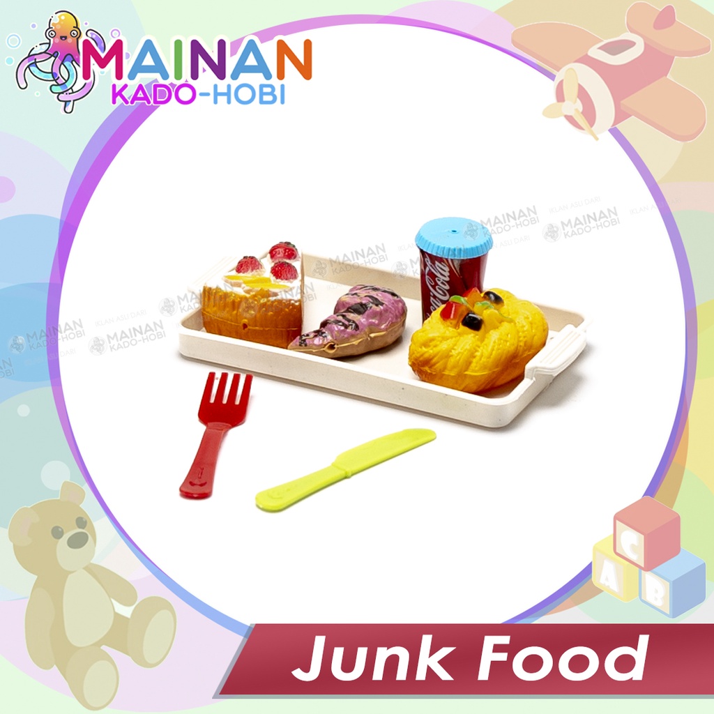 MAINAN ANAK MINATUR SET MAKANAN MASAKAN JUNK FOOD DIMSUM