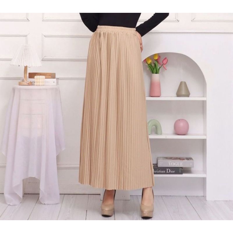 Junfery Skirt Rok Span Plisket Rok Span Panjang Rok Plisket