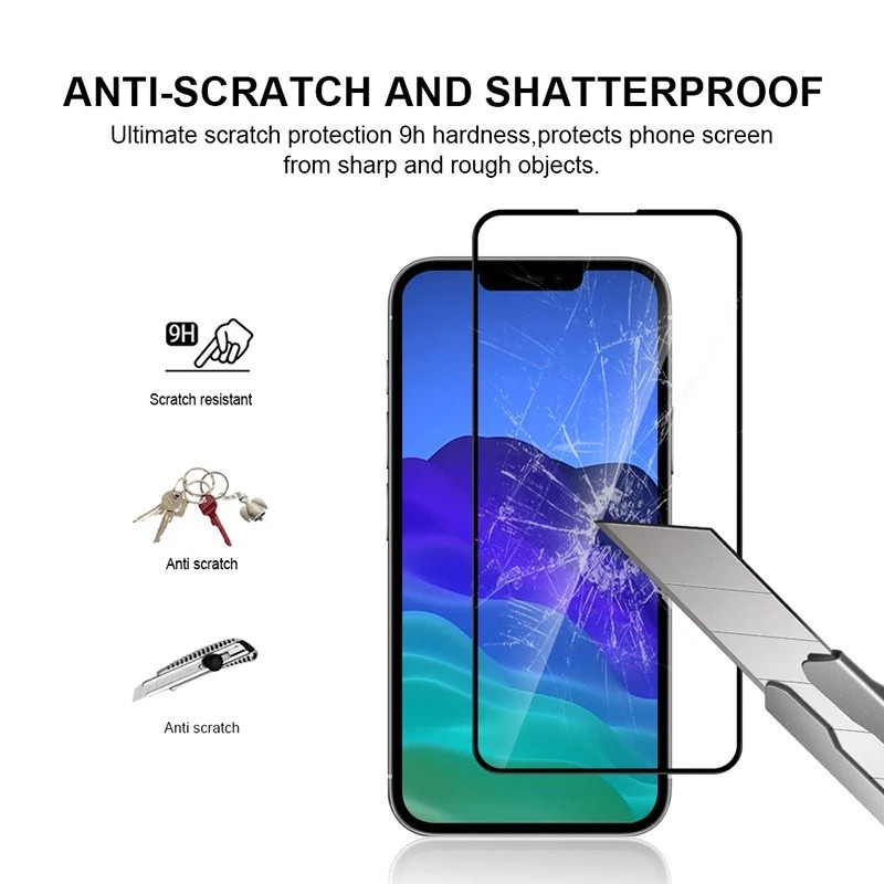 TEMPERED GLASS FULL LAYAR COVER GROSIR SAMSUNG REDMI ALL TYPE