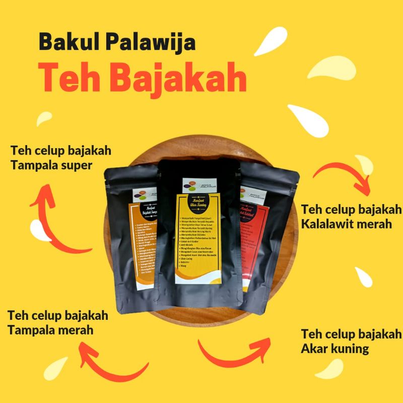 TEH CELUP AKAR KAYU BAJAKAH ASLI KALIMANTAN ORIGINAL SUPER BORNEO TAMPALA MERAH KUNING KALALAWIT