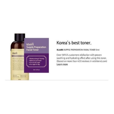 KLAIRS Sample Sachet 3ml (2pc) Preparation Facial Toner