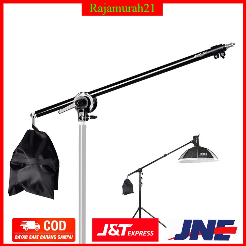 TaffSTUDIO Video Boom Arm Stand Bracket Telescopic Lampu Foto Studio - SB36WE - Black - OMCSCUBK