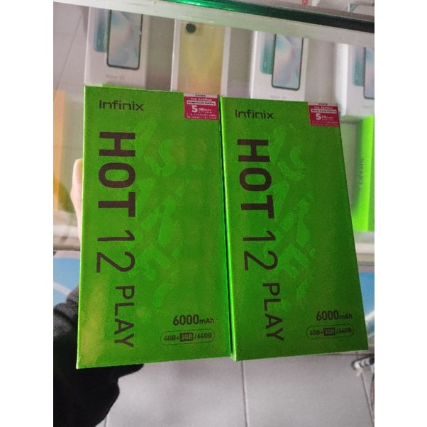 Infinix Hot 12 Play ram 7 GB (4GB+3GB) Internal 64GB - 6000 mAh- Garansi resmi