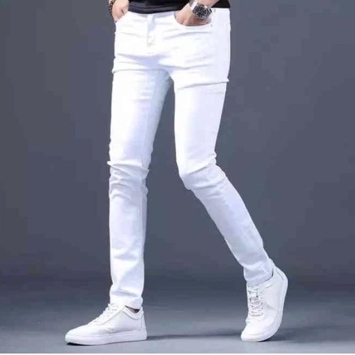 Stok Terbaru Celana jeans putih pria bahan soft jeans - celana panjang pria warna putih celana jeans