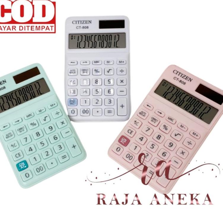 

❂❂❂ Kalkulator Calculator Citizen CT 808 12 Digit Warna Menarik CT-808