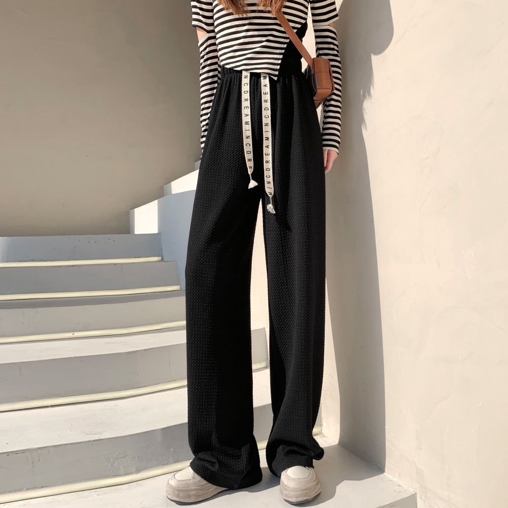 yikoo-Celana panjang casual korea high waist pants fashion wanita （Dengan kantong）