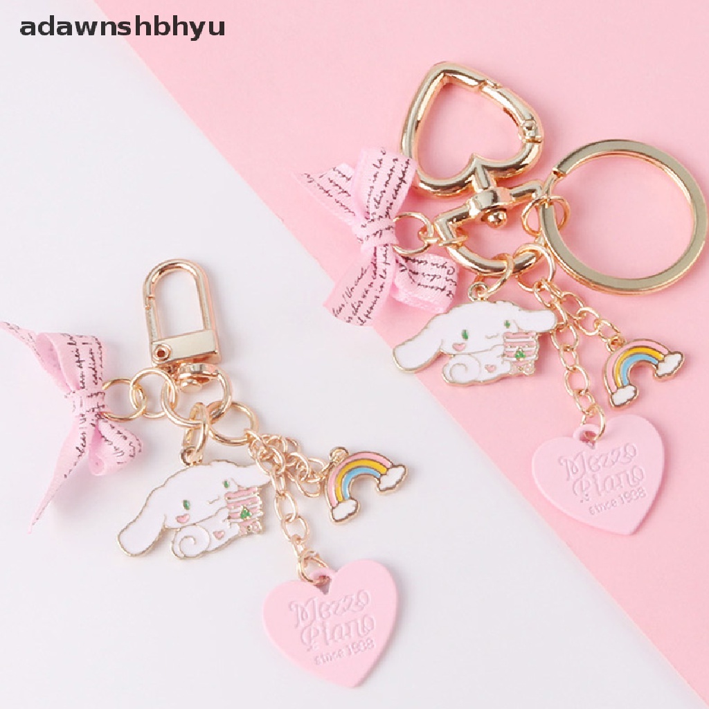 Adawnshbhyu Gantungan Kunci Anak Perempuan Lucu Gantungan Kunci Mobil Key Chains Bag Decor Pink Rosette Rain Pendant ID