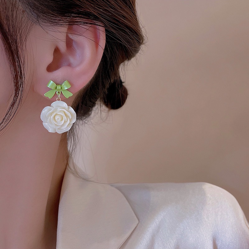 Mode Baru Kamelia Anting-Anting Perempuan925 Perak Jarum Mewah Ikatan Simpul Anting-Anting