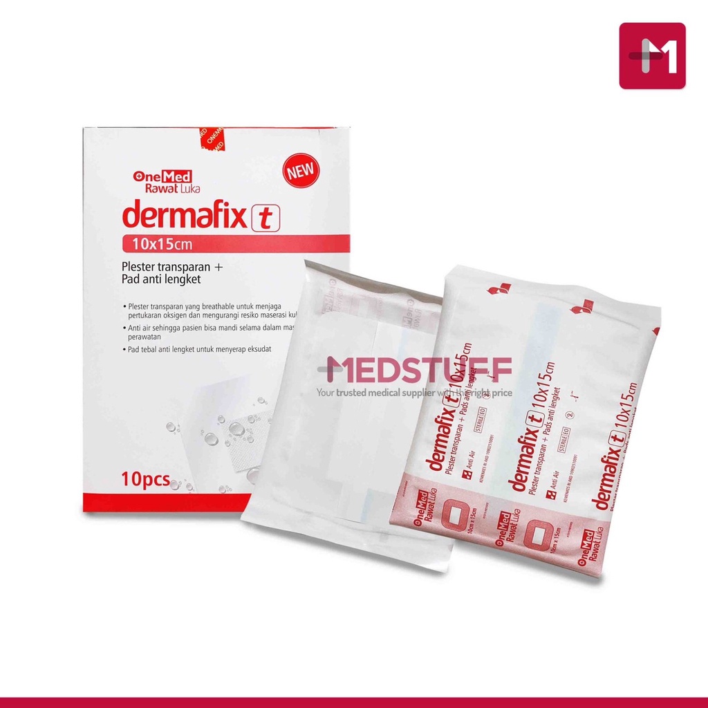 Dermafix T 10x15cm isi 10s Plester Luka Transparan Anti Air