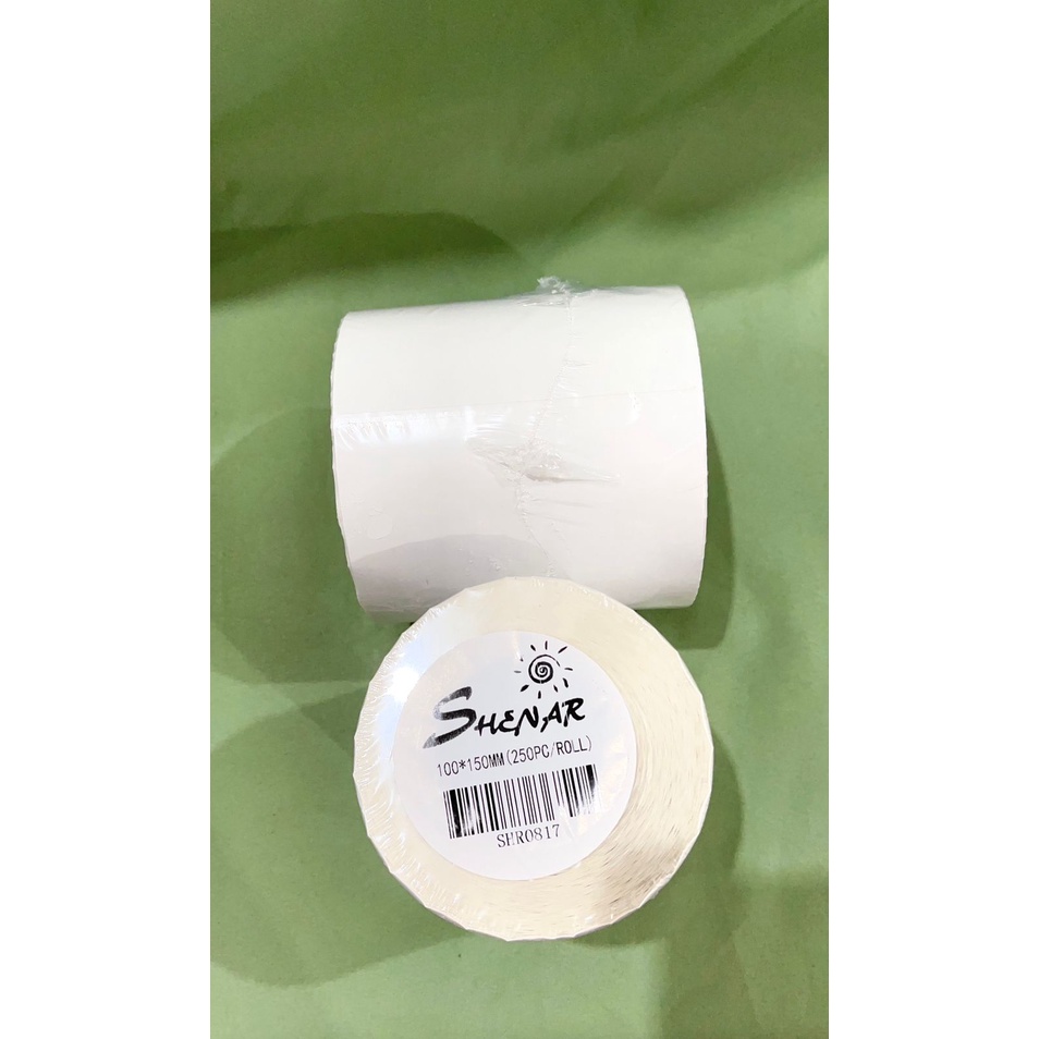 NEW-SHENAR THERMAL LABEL 100x150 Isi 250pc Thermal Paper Roll Lebih Tebal