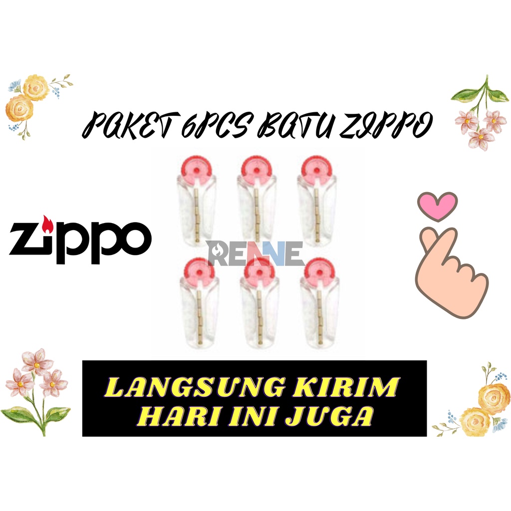 Zippo Paket 6 pcs batu Zippo Hemat Murah Meriah