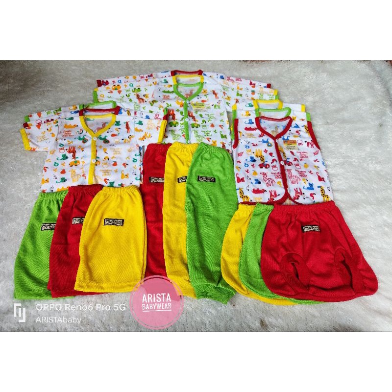 ARISTAbaby - paket hemat baju+celana bayi seri kombinasi warna rainbow