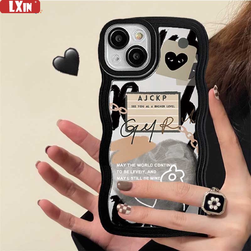 New Case Realme 10 C33 C30 C31 C35 C21Y C25Y Realme C11 C25 C17 C15 C12 C3 C2 Realme 7i 5 5i 6i 7 Pro Doodle Hati Tepi Gelombang TPU Phone Case Cover DQ