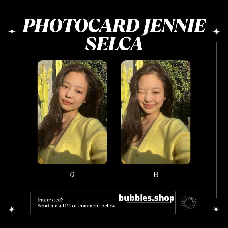 PHOTOCARD UNOFFICIAL JENNIE BLACKPINK SELCA