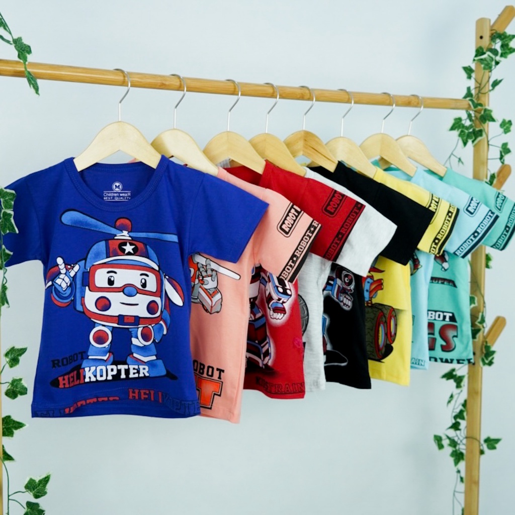 KAOS ANAK UNISEX 1-8 TAHUN - NEW MOTIF ROBOT
