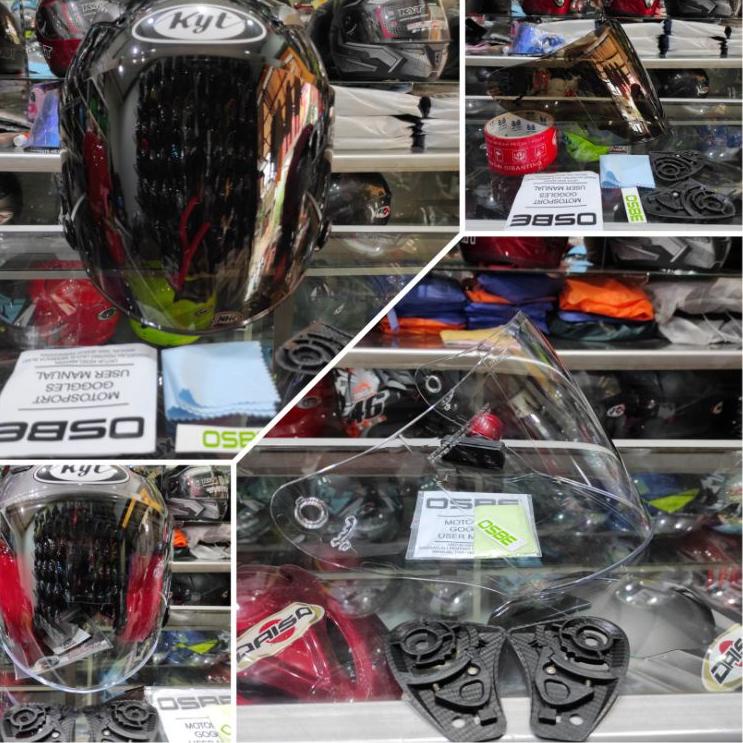 Baru Berkualitas kaca venom open flat visor helm KYT DJ maru  bonus rachet