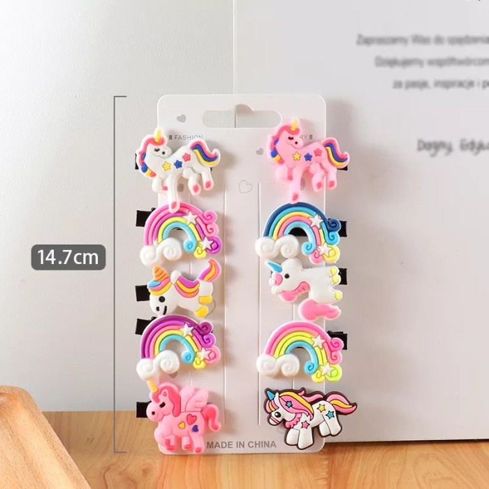 J03 I 1 SET 10 PCS JEPIT RAMBUT ANAK MOTIF KARAKTER KARTUN/ HAIR CLIP PROMO SEN