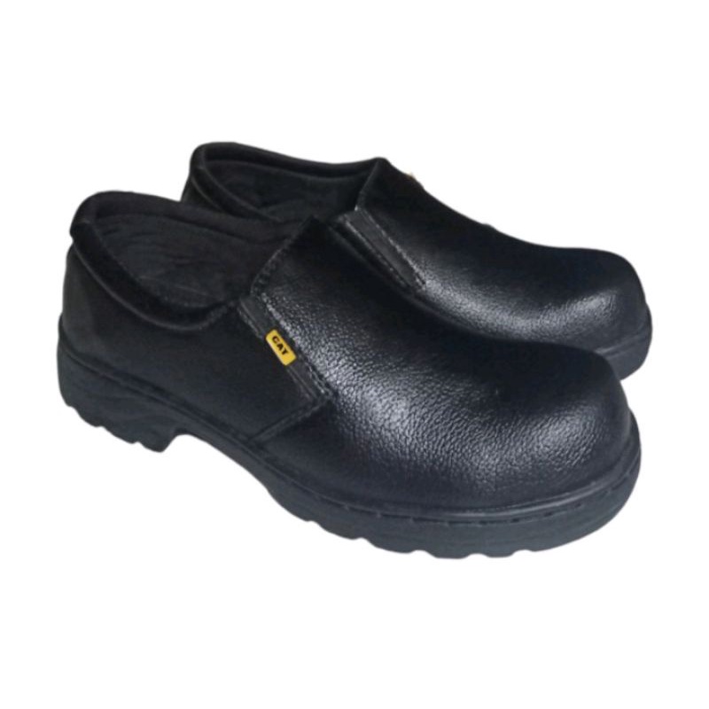 Sepatu safety low boots pria sepatu safety slip on cowok sepatu kerja proyek ujung besi