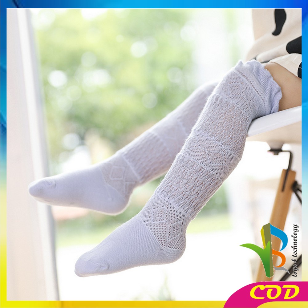RB-P211 Kaus Kaki Panjang Anak Anti Nyamuk Polos / Kaos Kaki Panjang Model Jaring Bayi Korea Lucu / Baby Sock Kids