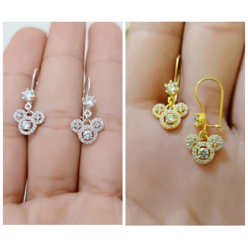 ANTING MICKEY DEWASA PERAK 925 LAPIS MAS