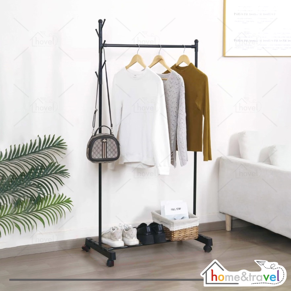 HOVELSHOP Stand Hanger Single Gantungan Baju Tas Topi Butik Display Jemuran Serbaguna