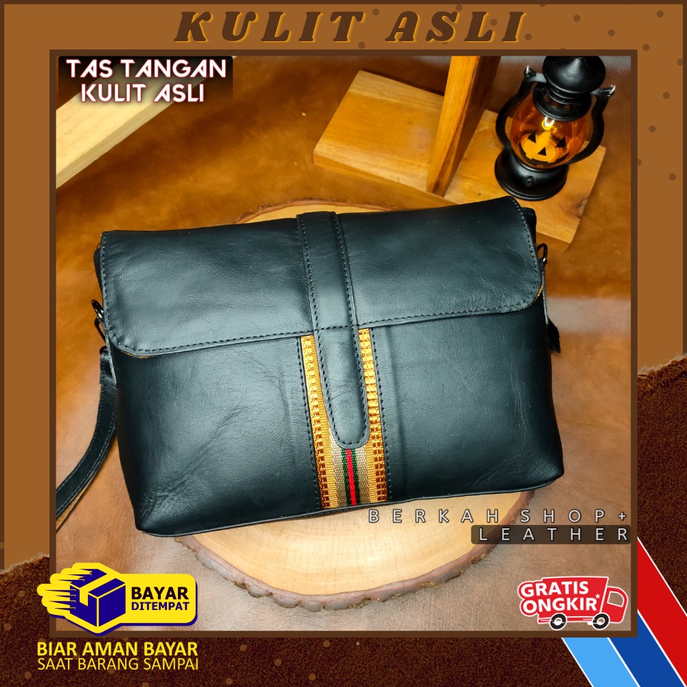 Clutch Kulit Asli - Handbag Tas Tangan Genggam Pria Wanita Kulit Asli / Hand Bag Pouch Coach Garut O