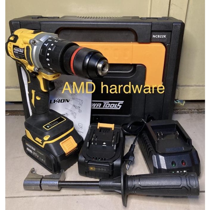 NAGAWA NCB22K CORDLESS BOR BETON IMPACT 13mm SET BRUSHLESS BATERAI 21V