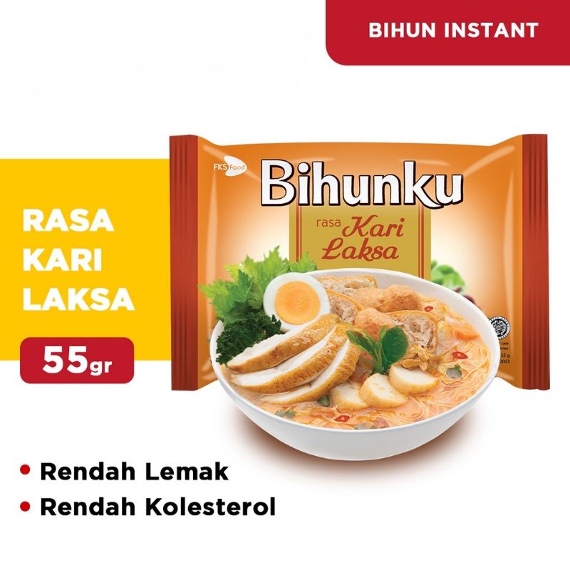 BIHUNKU bihun instant (asam pedas/ ayam bawang/ soto/ kari laksa/ goreng/ bakso sapi)