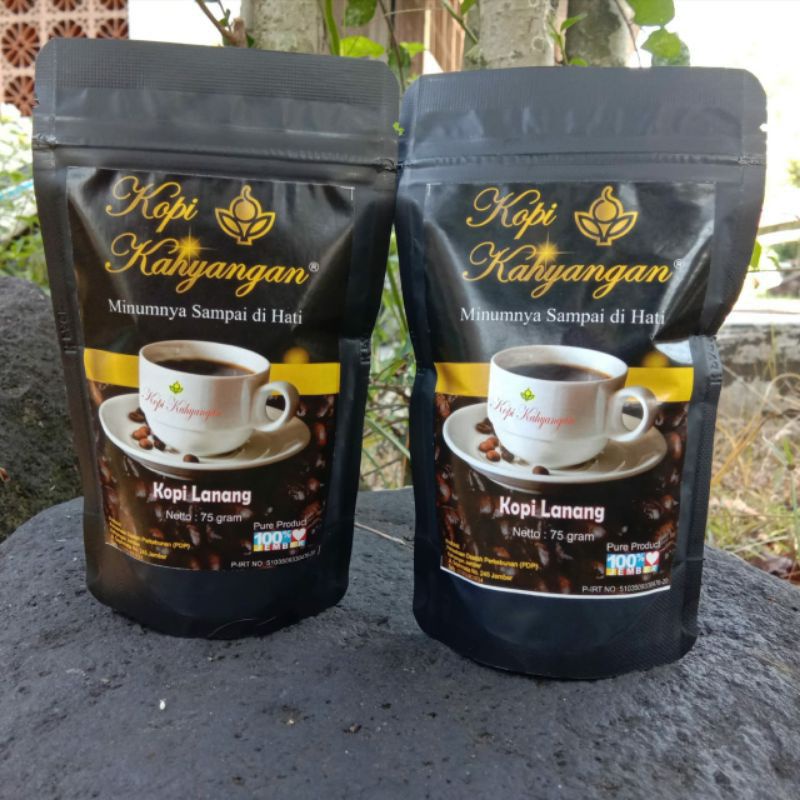 

KOPI KAHYANGAN | Kopi Bubuk Lanang / peaberry kemasan 75 gram Kopi ROBUSTA Murni