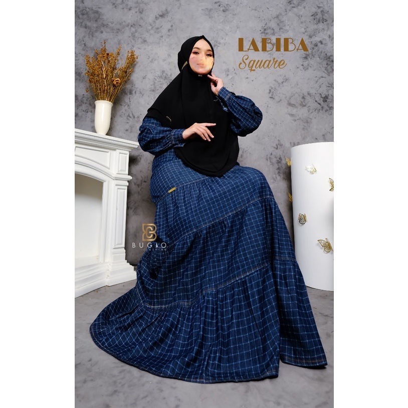 saffasshion - Bugio Clothing Gamis Denim Labiba Dress Motif