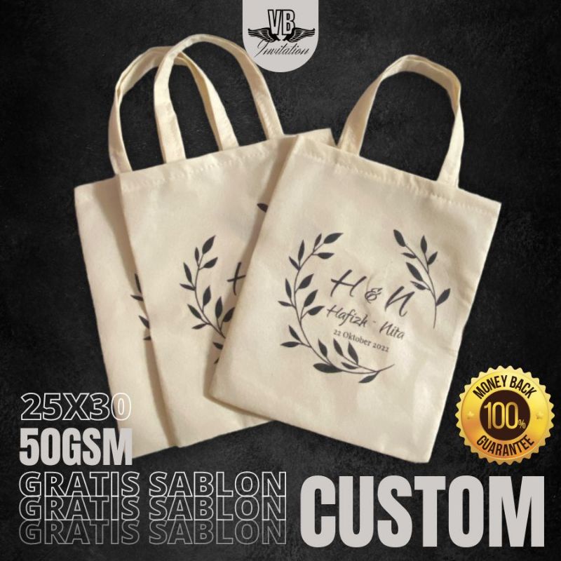 SOUVENIR TAS SPUNBOUND PERNIKAHAN TERBARU TERMURAH SOUVENIR WEDDING FREE SABLON FLAT 25X30