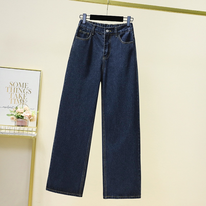 Karet Jeans Highwaist Loose Kasual Jeans Wanita Impor