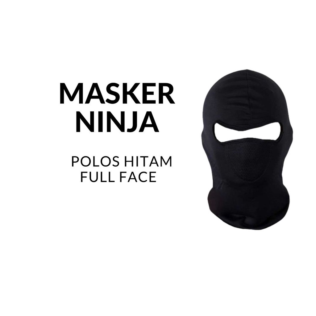 MASKER NINJA HITAM POLOS FULL FACE