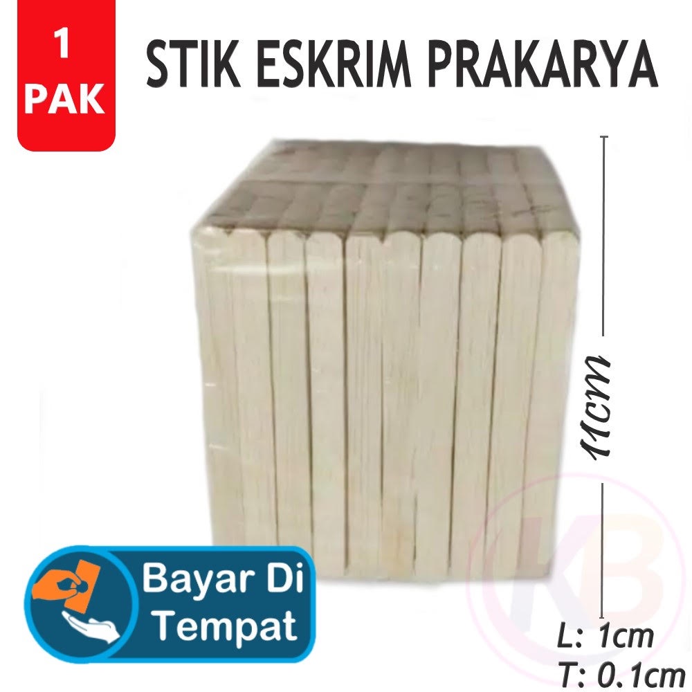 Stik Es Cream Polos  1 Pak Isi 500 pcs  -Stik Es Cream Tebal Dan Ringan - Stik Prakarya - Atk blessi