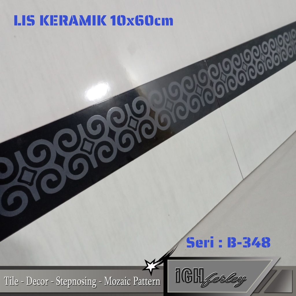 Lis Keramik Dinding 10x60 cm Glossy Motif Minimalis Dekor